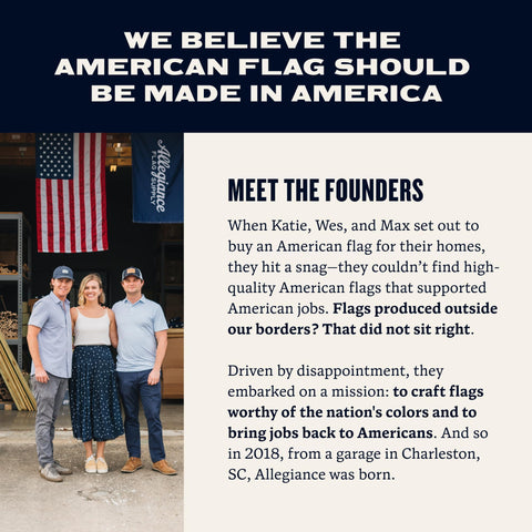 Allegiance Flag Supply fully sewn stripes and embroidered stars for authentic craftsmanship