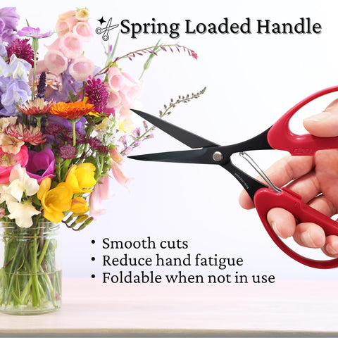 ALLEX trimming scissors 7 inch foldable spring loaded handle for fatigue relief
