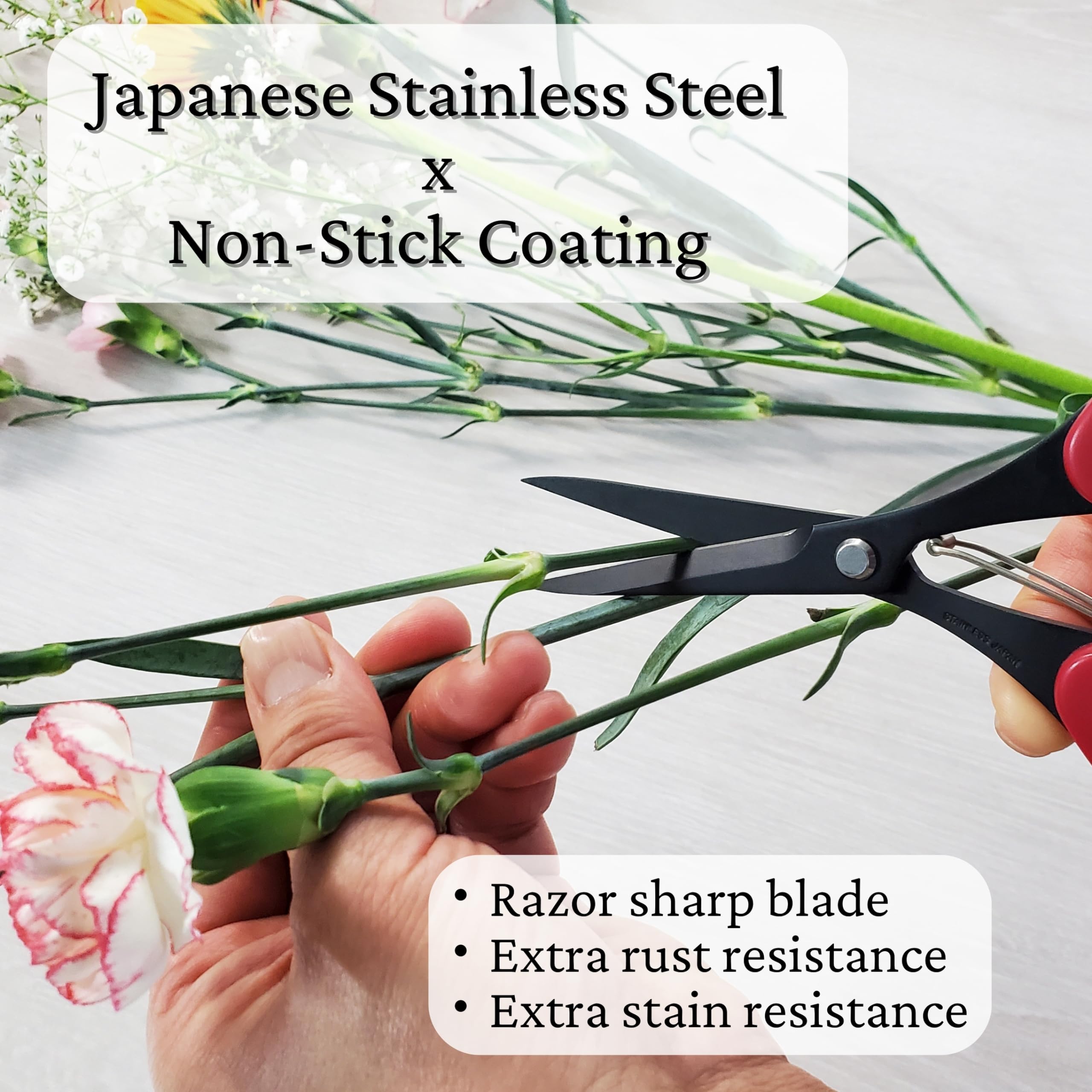ALLEX trimming scissors 7 inch non-stick blade reduces resin sticking