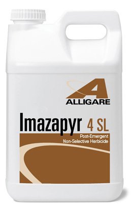 Alligare Imazapyr 4 SL bottle offering broad-spectrum weed control for forestry site prep.