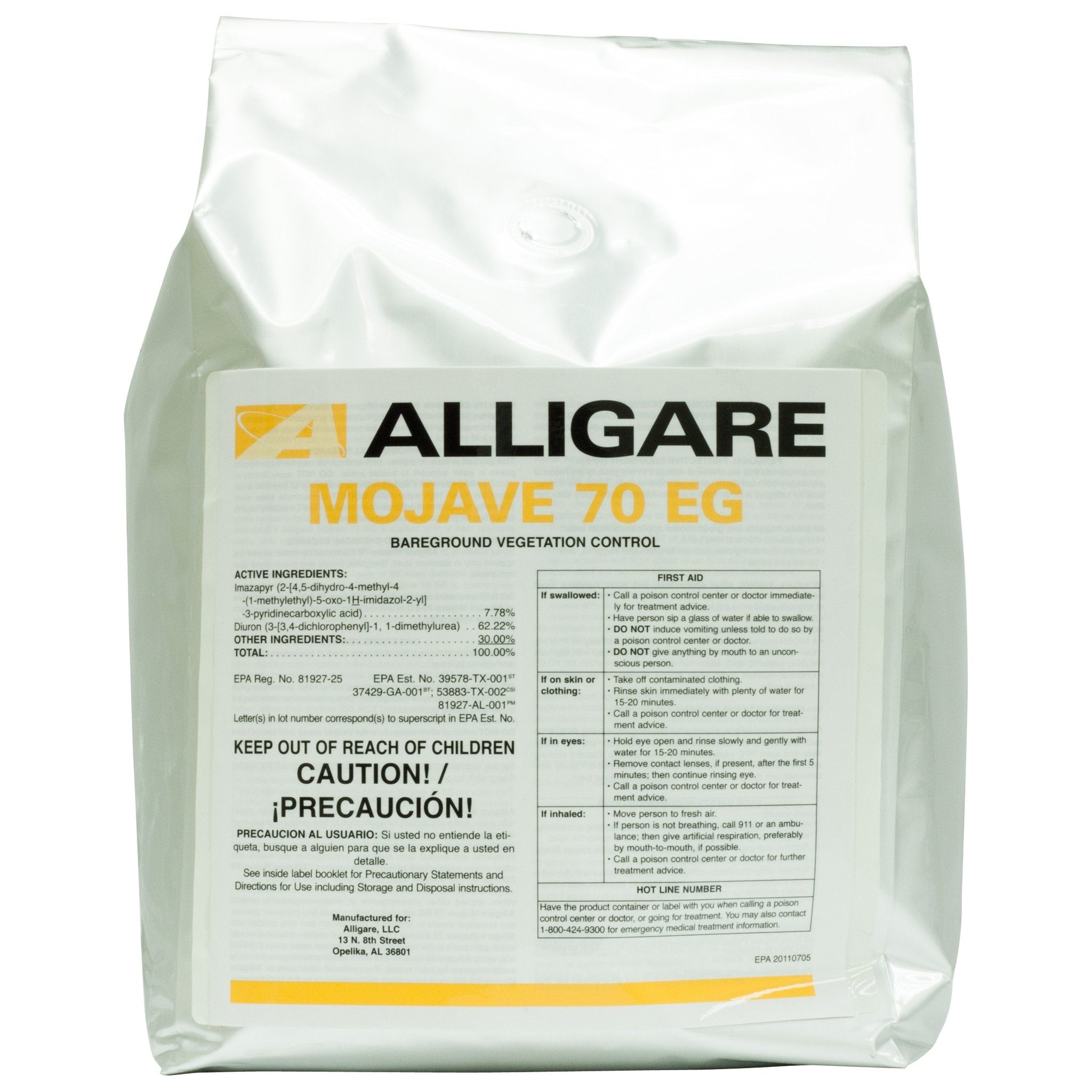 Alligare Mojave 70 EG bottle for bare-ground weed control lasting up to one year
