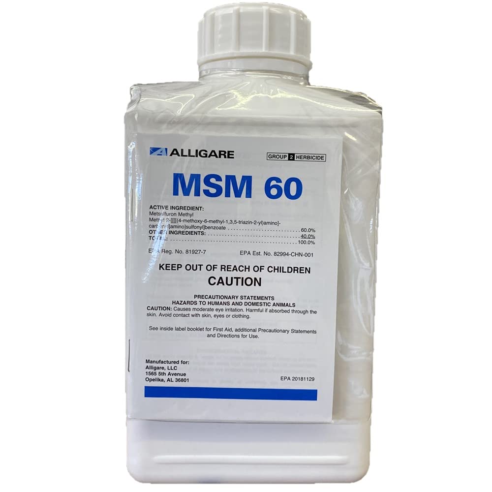 Alligare MSM 60 DF bottle for selective turf control in cool-season and Bermuda grasses.