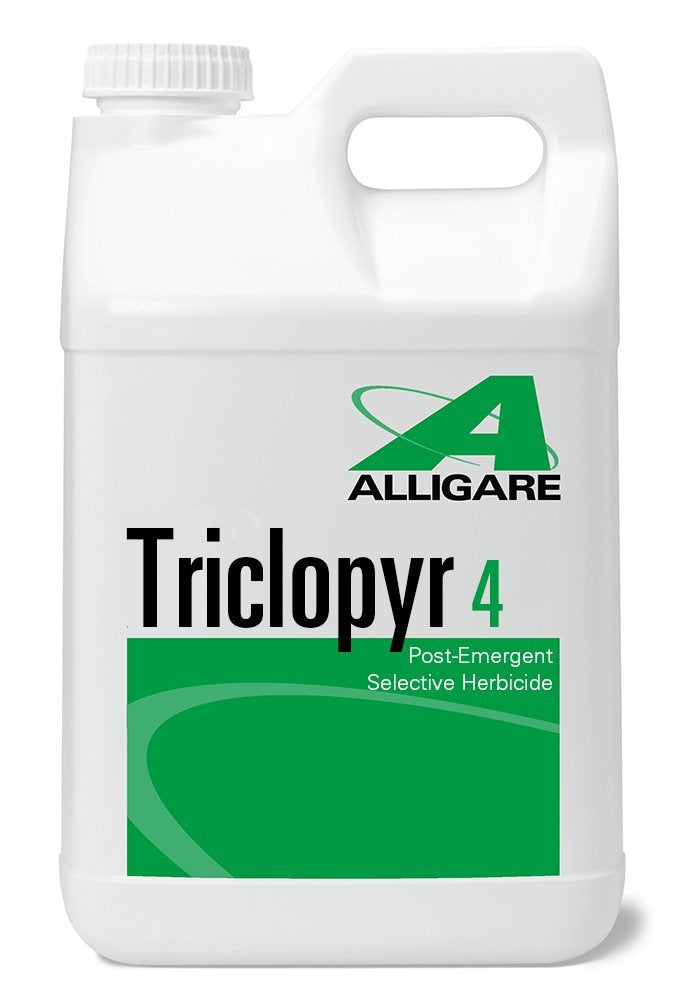 Alligare Triclopyr 4 EC bottle label showing 61.6% active ingredient for brush control.