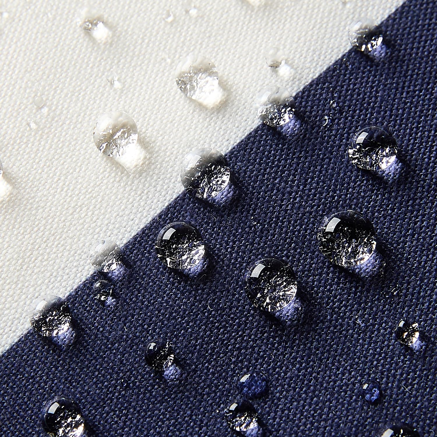 Closeup of Allorry waterproof coating on fabric, moisture protection for outdoors.