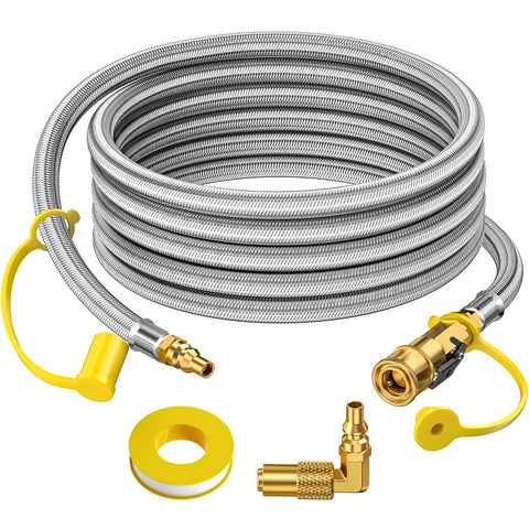 Alloxity 12ft braided stainless propane hose for durable RV to grill connections