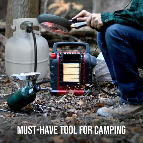 Alloxity 1lb-to-20lb adapter connects small bottles to larger tanks for economical camping meals.