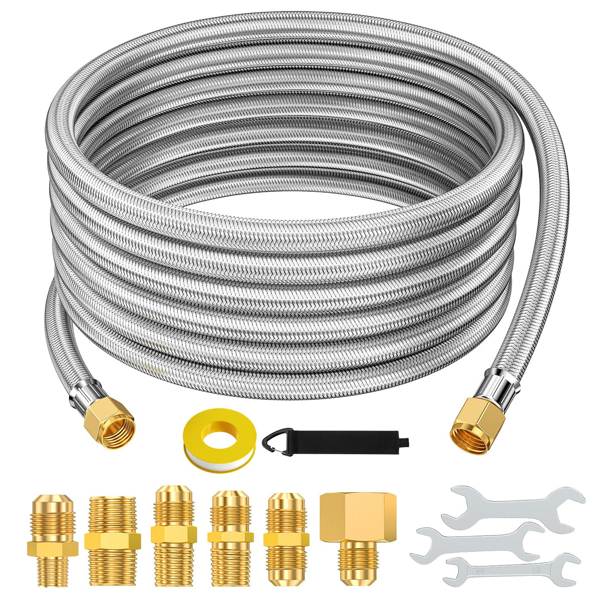 Alloxity 20ft propane hose extender ready for outdoor heating and grilling.