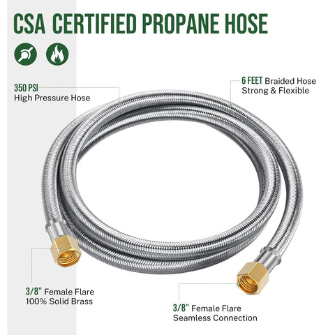 Alloxity 6ft LP hose ideal for RVs and grills