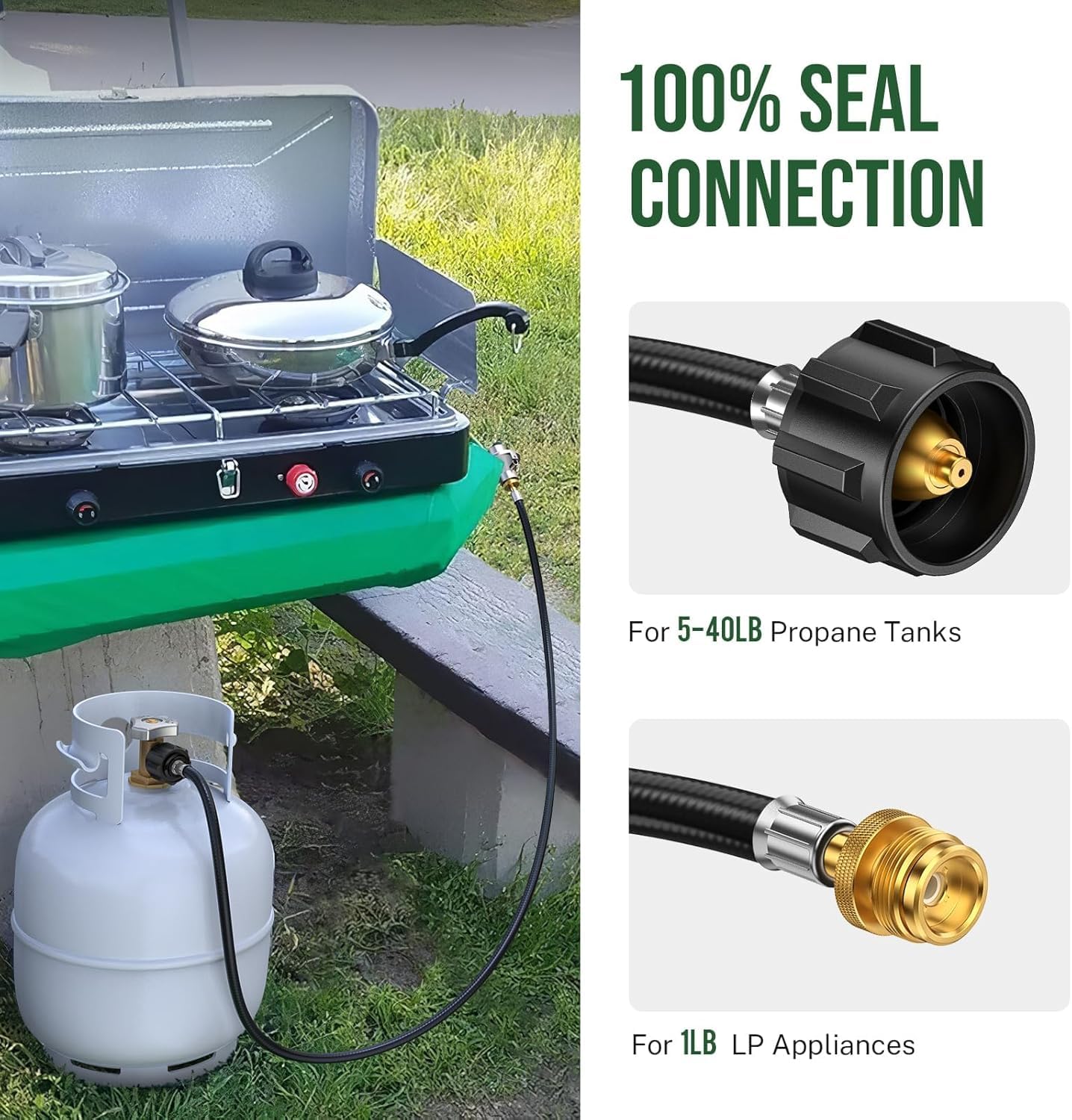 Alloxity brass fittings close-up shows leak-proof connection for safer outdoor cooking.