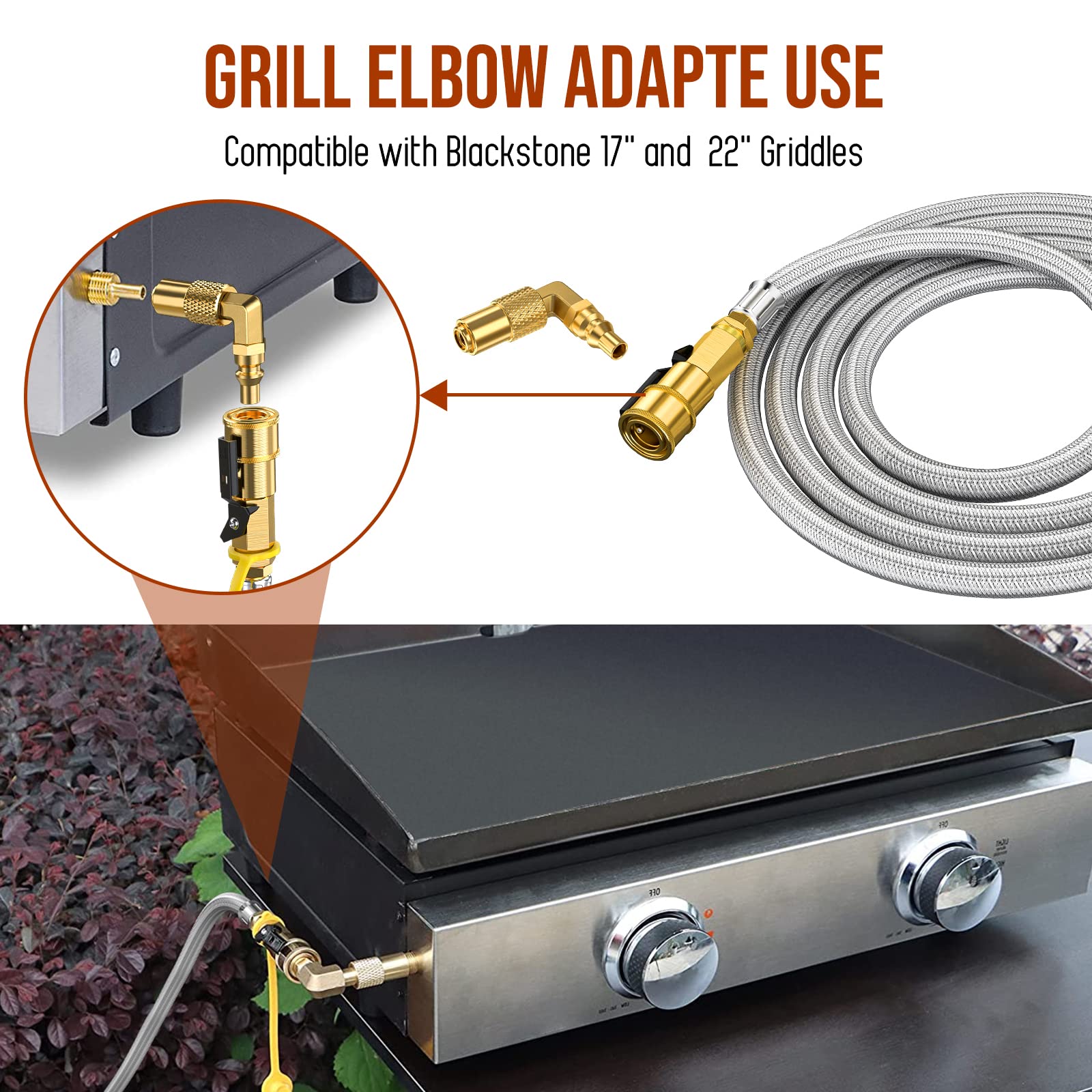 Alloxity elbow adapter for Blackstone griddles