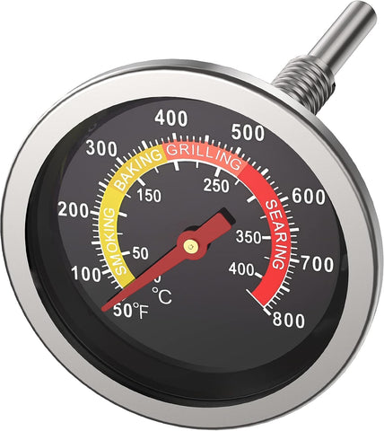 Alloxity grill temperature gauge dial provides quick temp awareness during cooking.
