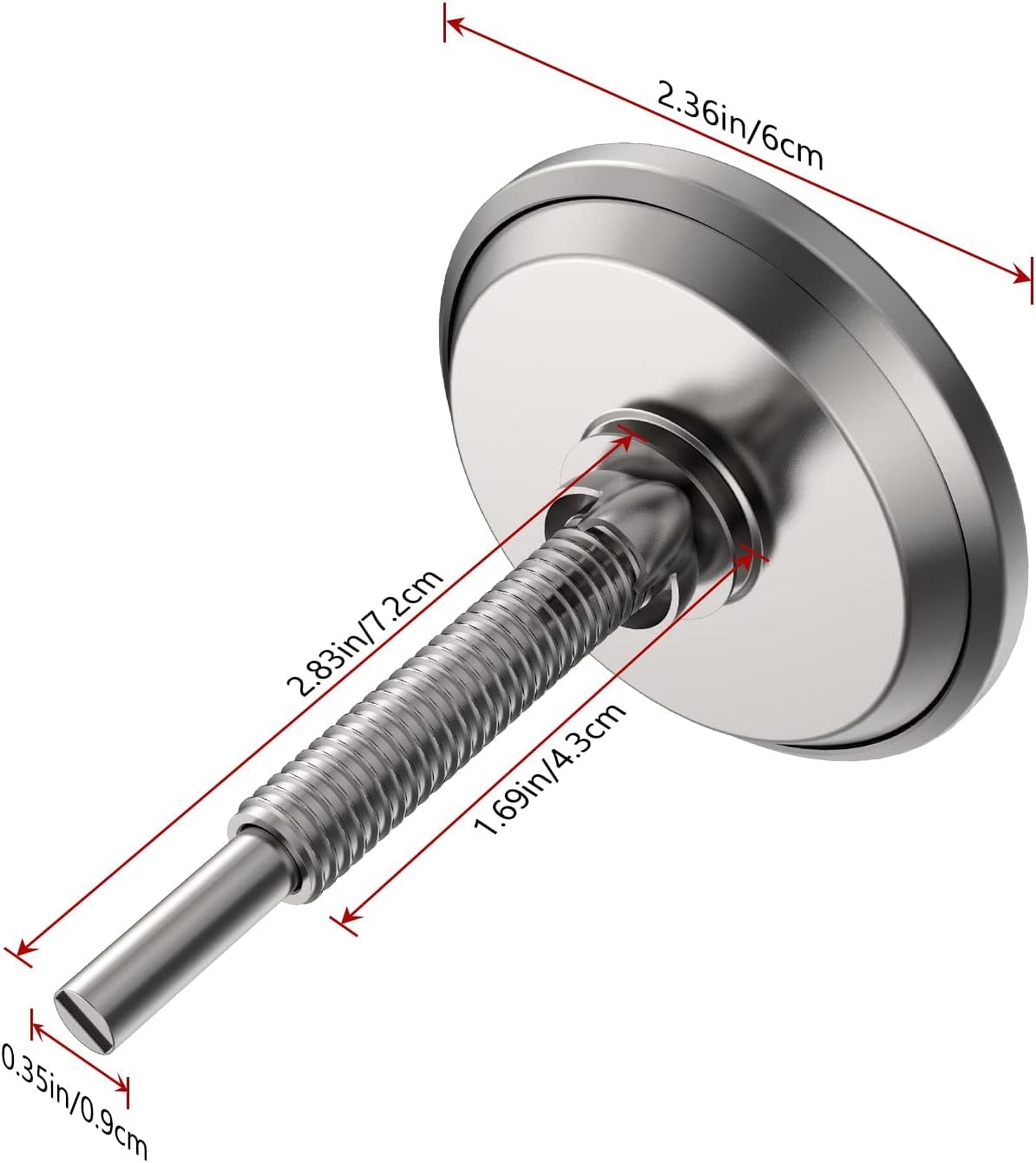 Alloxity grill thermometer probe diameter 0.35 inches for precise sensing.