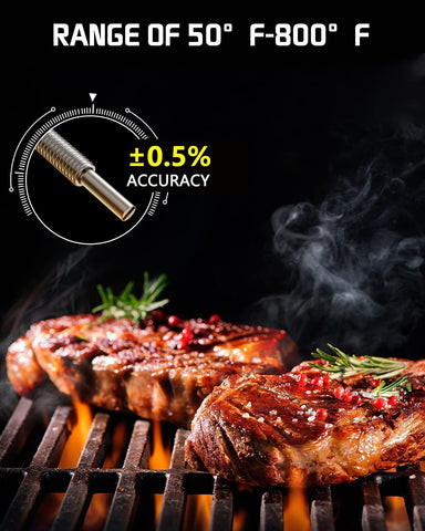 Alloxity high-temperature range supports versatile grilling from 50 to 800°F.