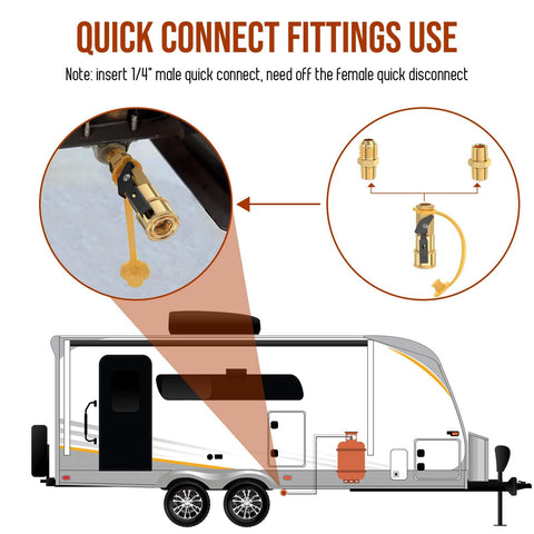 Alloxity female quick-connect fittings ensuring easy RV and grill connections