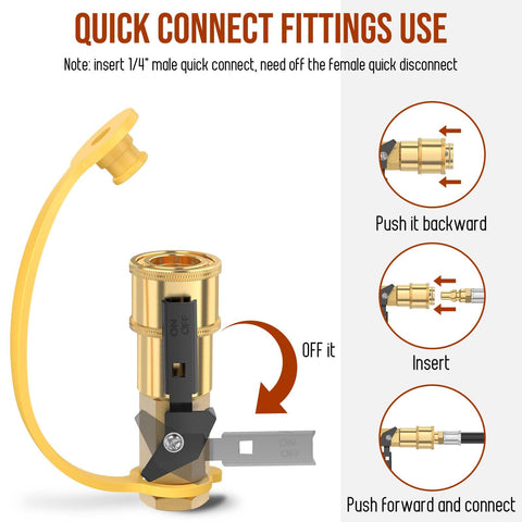 Alloxity quick-connect to 3/8 inch flare fittings suitable for Weber and Blackstone grills