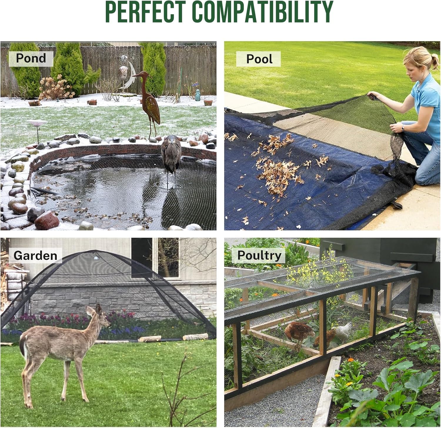 Alloxity easy installation of pond netting over water