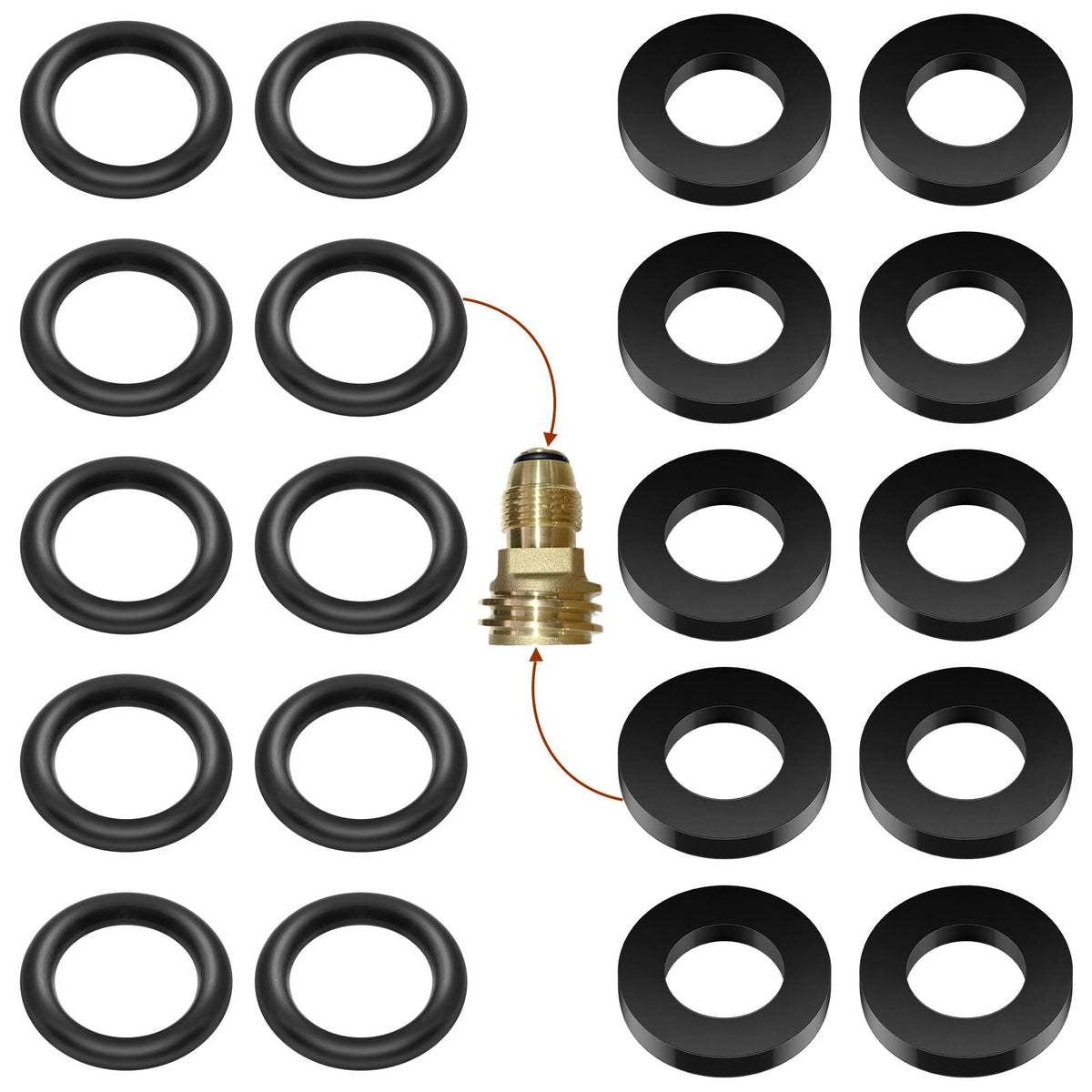 Alloxity propane tank gasket forms a reliable seal for compatible fittings.