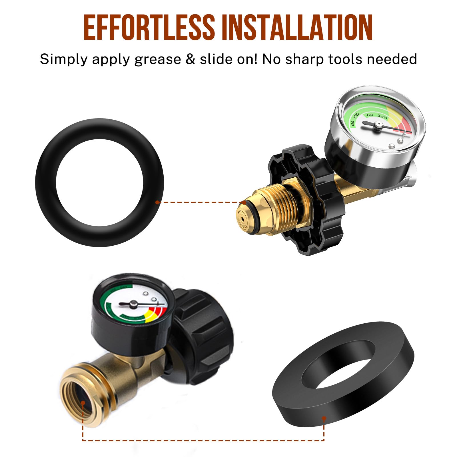Alloxity soft-nose O-ring ensures leak-proof performance on P.O.L. connections.