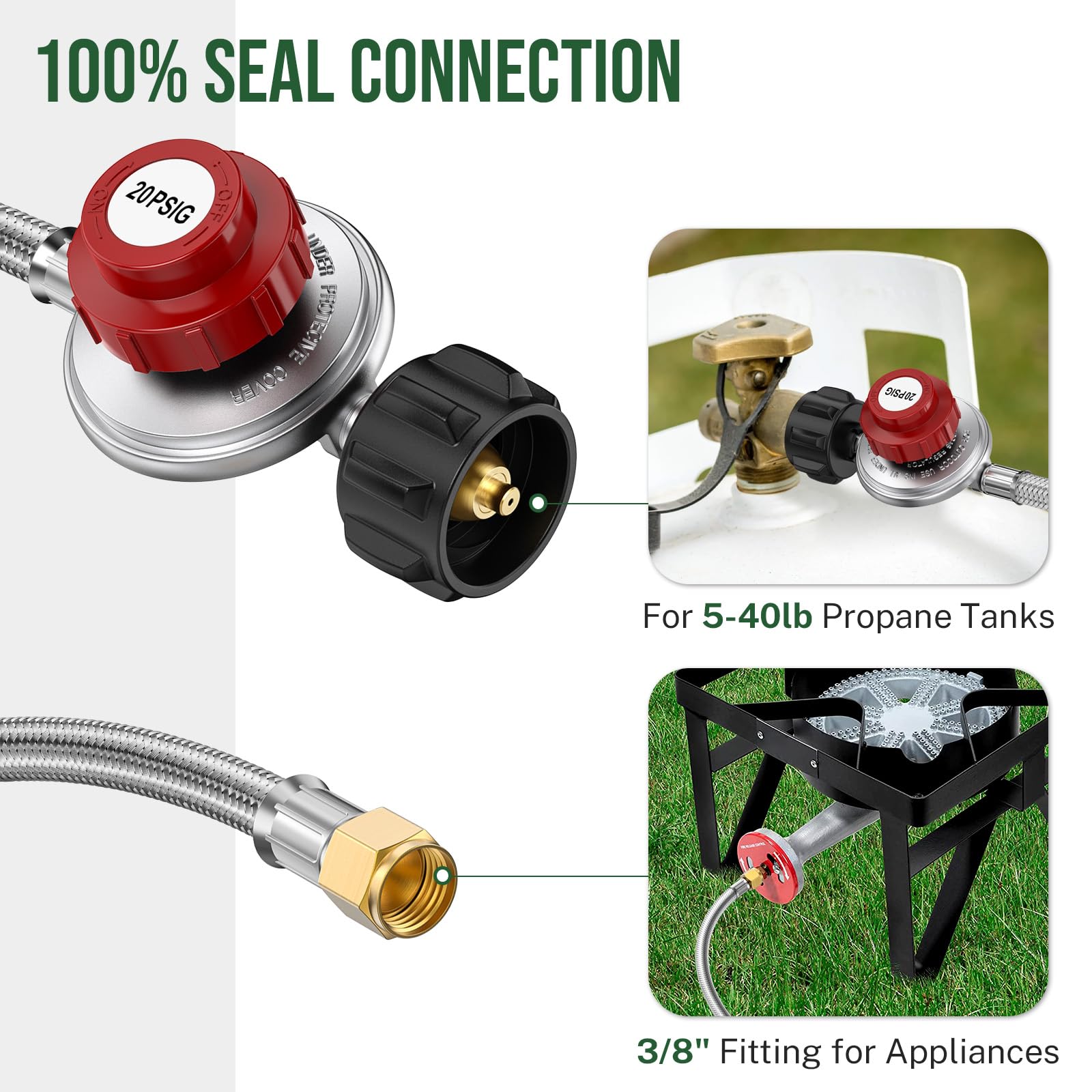 Alloxity stainless-steel braid and 4-layer hose resist wear and weather.