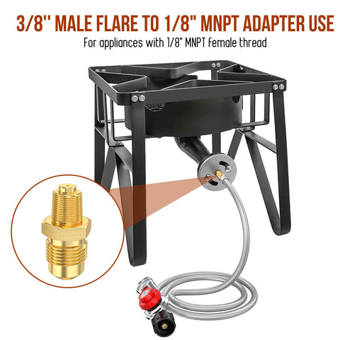 Alloxity tank connection illustrates support for 5–40 lb propane tanks