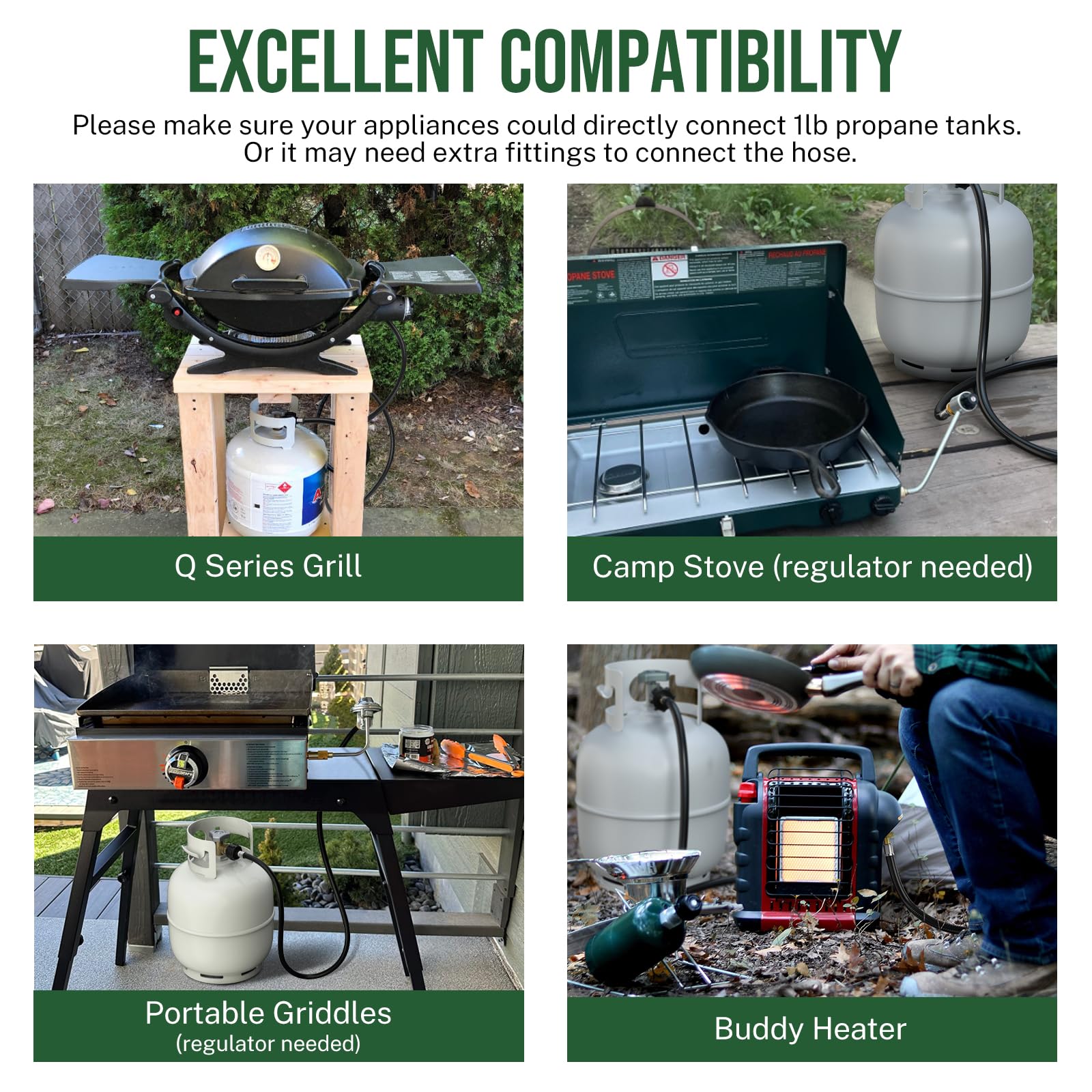 Alloxity 6ft propane adapter with Weber Traveler compatibility