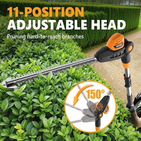 Alloyman extension pole folds compactly for easy storage after trimming.