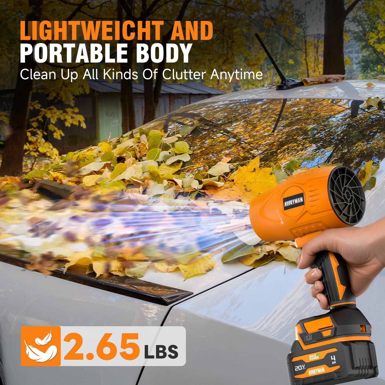 Alloyman leaf blower delivers 180 MPH airflow for fast debris clearance