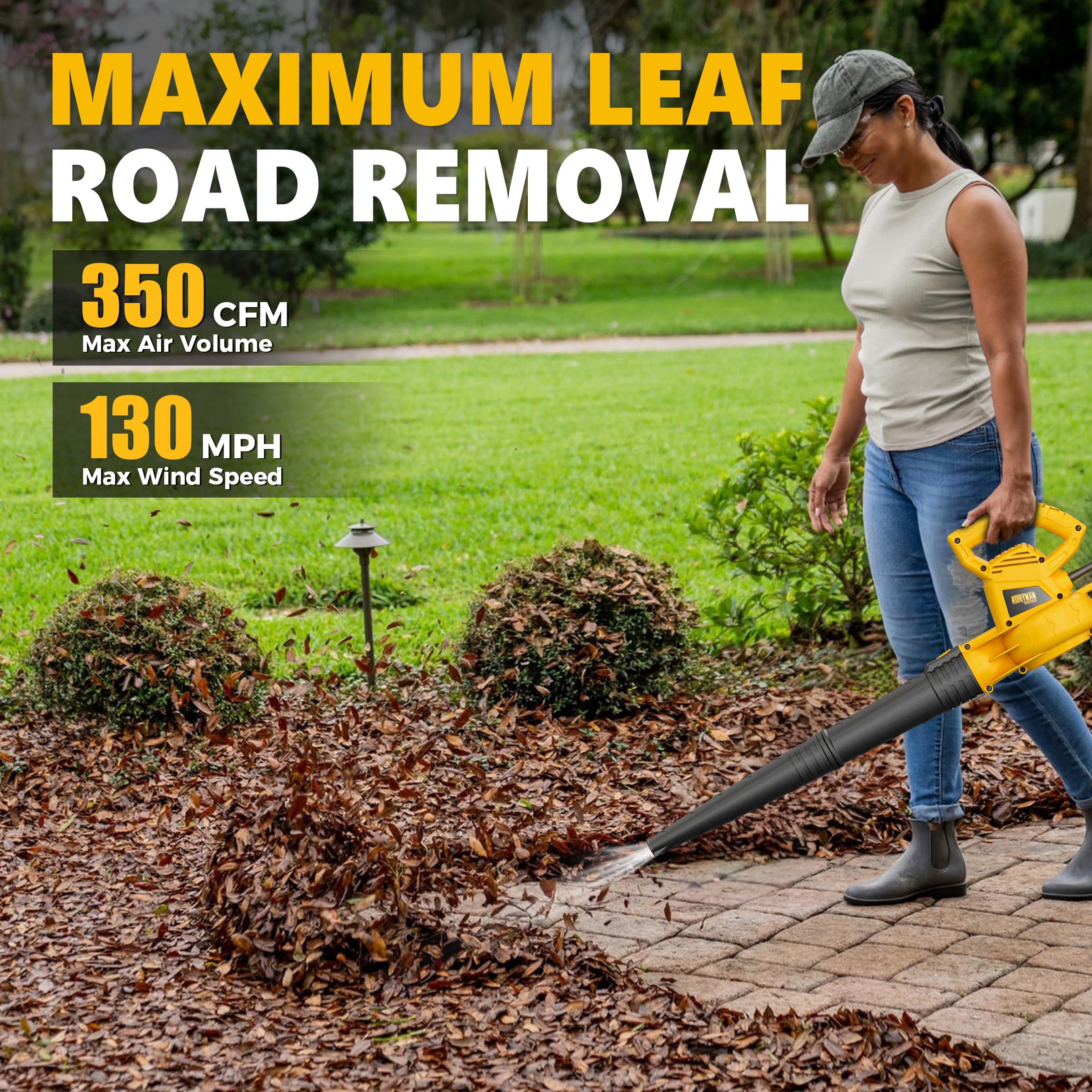 Alloyman leaf blower with adjustable nozzle for versatile cleaning.