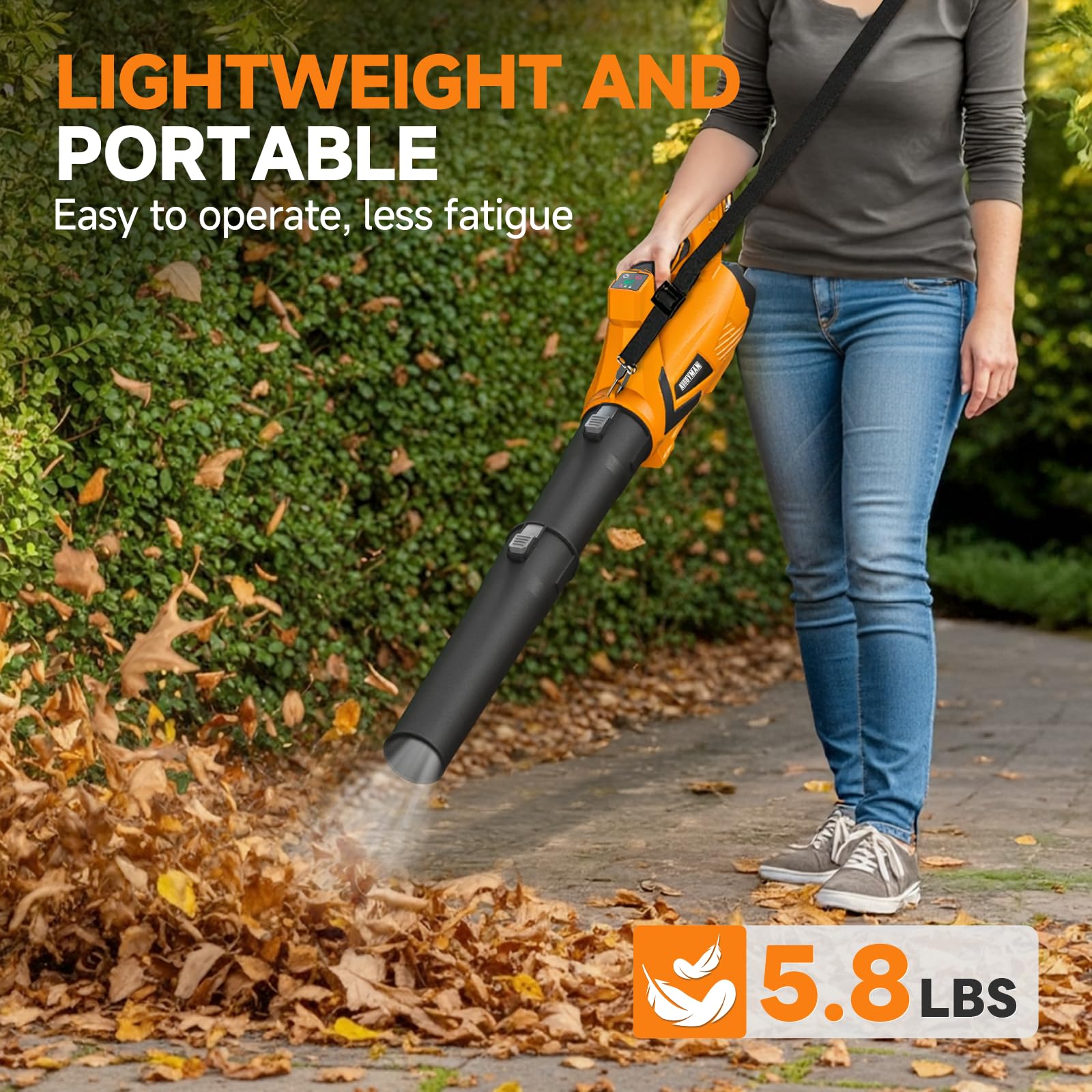 Alloyman 40V cordless blower with ergonomic grip for comfortable use