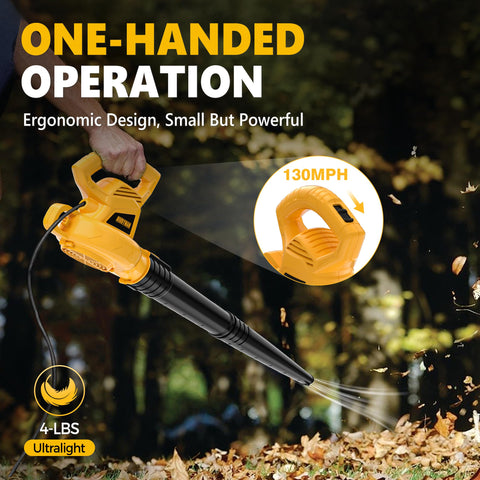 Alloyman leaf blower weighs 4lbs for effortless one-handed use.