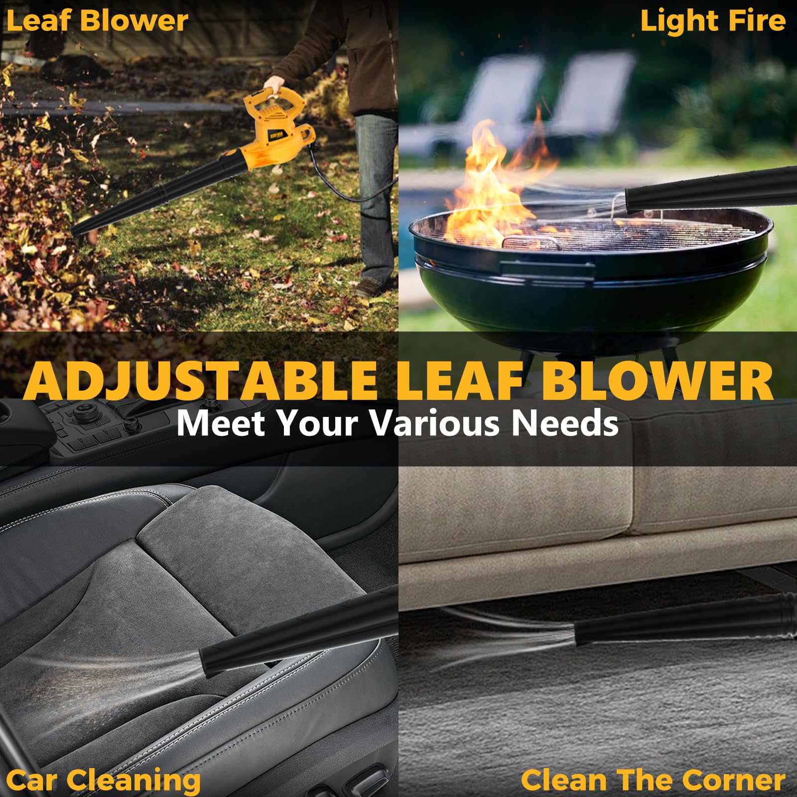 Alloyman leaf blower operates quietly for neighbor-friendly yard tasks.