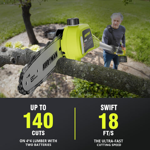 Alloyman Pole Saw Auto Oil System keeps cuts smooth