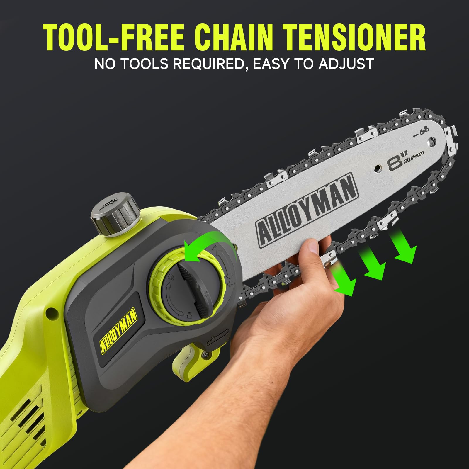 Alloyman Pole Saw Dual Safety System prevents accidental starts