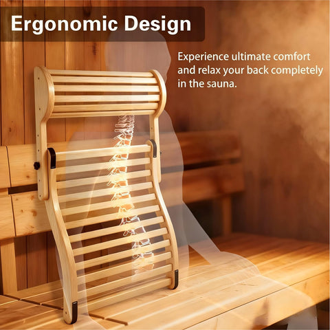 ALLOYNIX anti-slip pads stabilize the backrest for safer sauna use