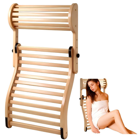 ALLOYNIX sauna backrest with 18 bars for flexible ergonomic support during sessions