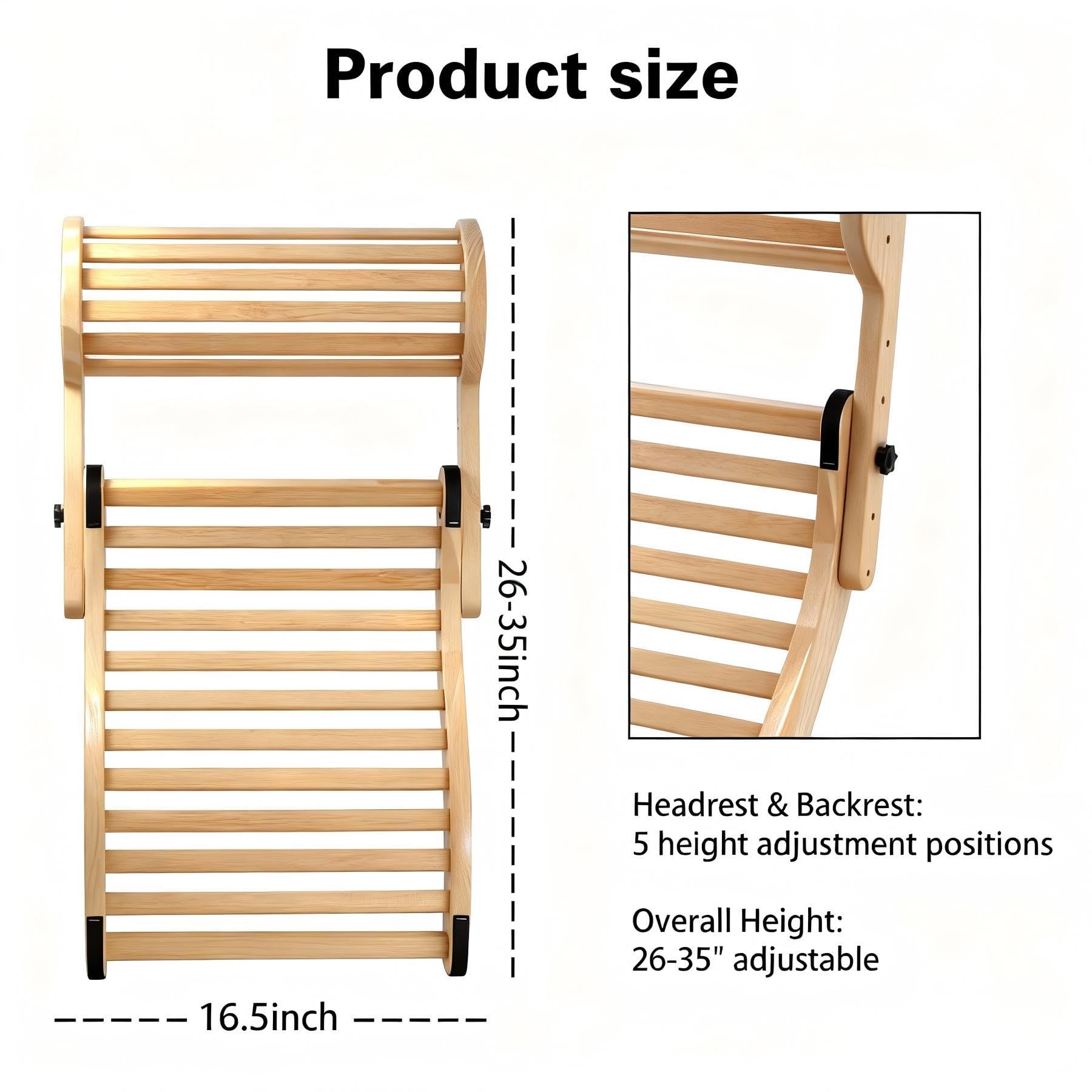 ALLOYNIX neck-pillow-adjustable backrest for personalized sauna comfort