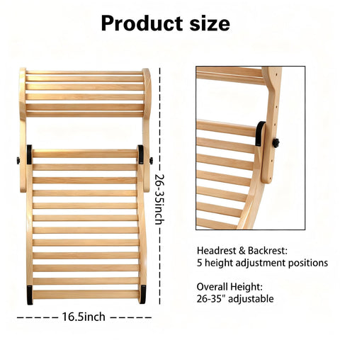 ALLOYNIX neck-pillow-adjustable backrest for personalized sauna comfort