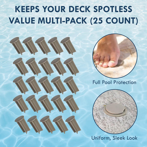 ALLSAFE durable 1-inch cap withstands outdoor conditions on sunny decks.