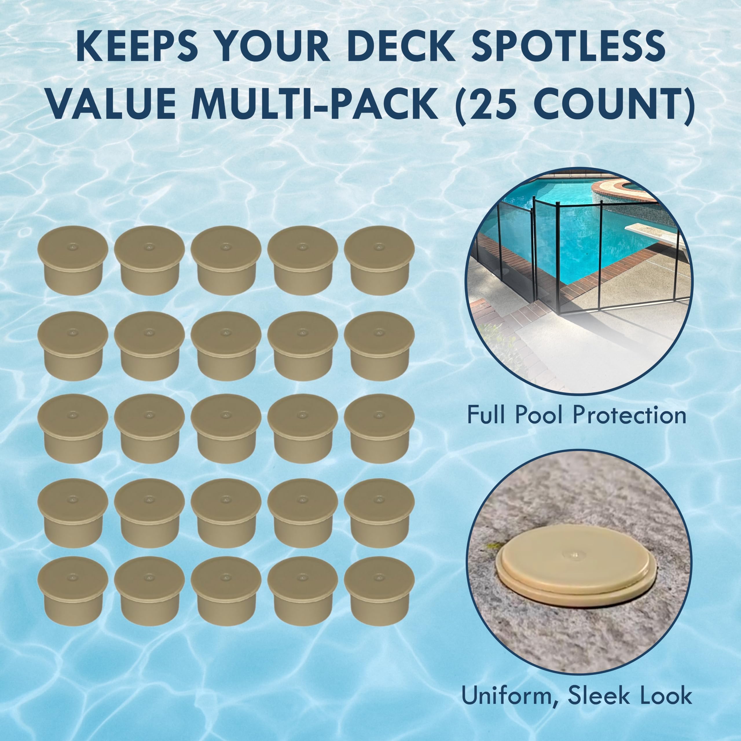 AllSafe durable tan deck plug in a 25-pack for convenient replacements