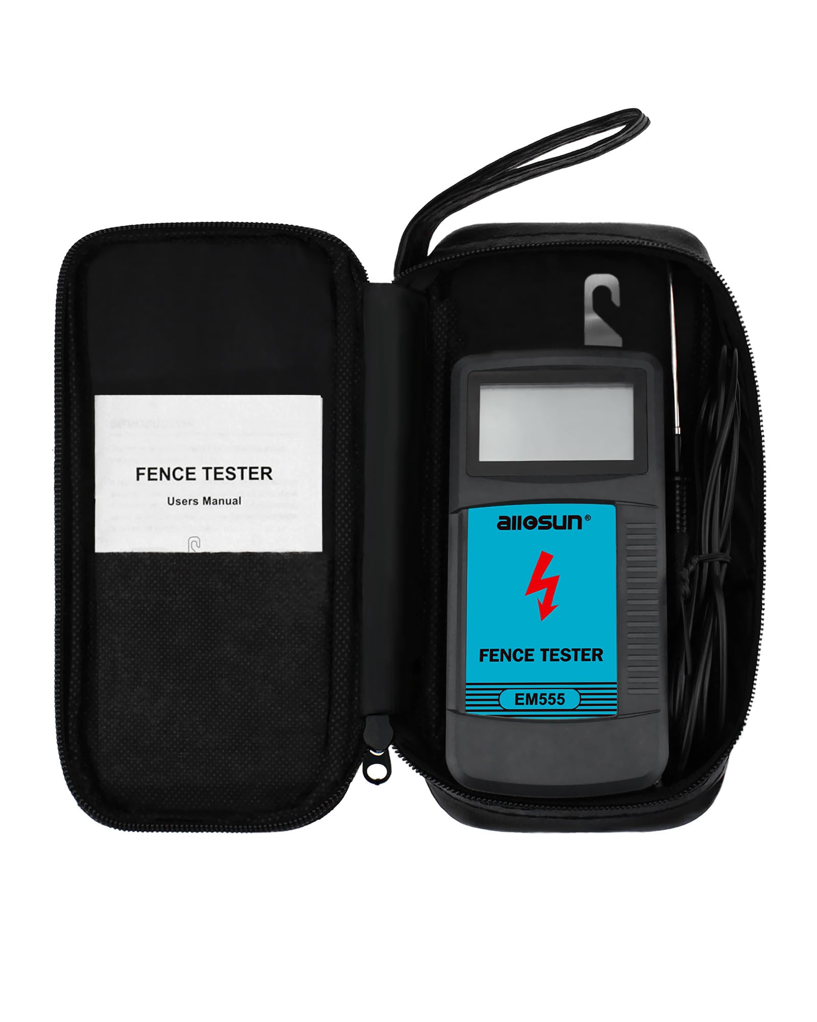 The 57-inch test lead lets you reach more of the fence line.
