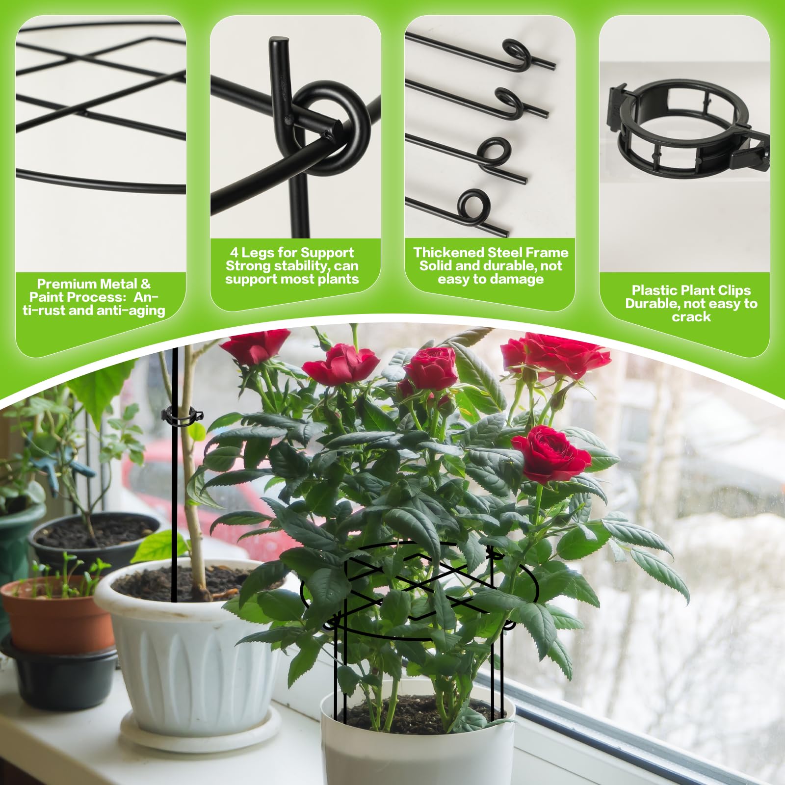 ALLTOOALL heavy-duty iron wire provides durable, rust-resistant garden support.