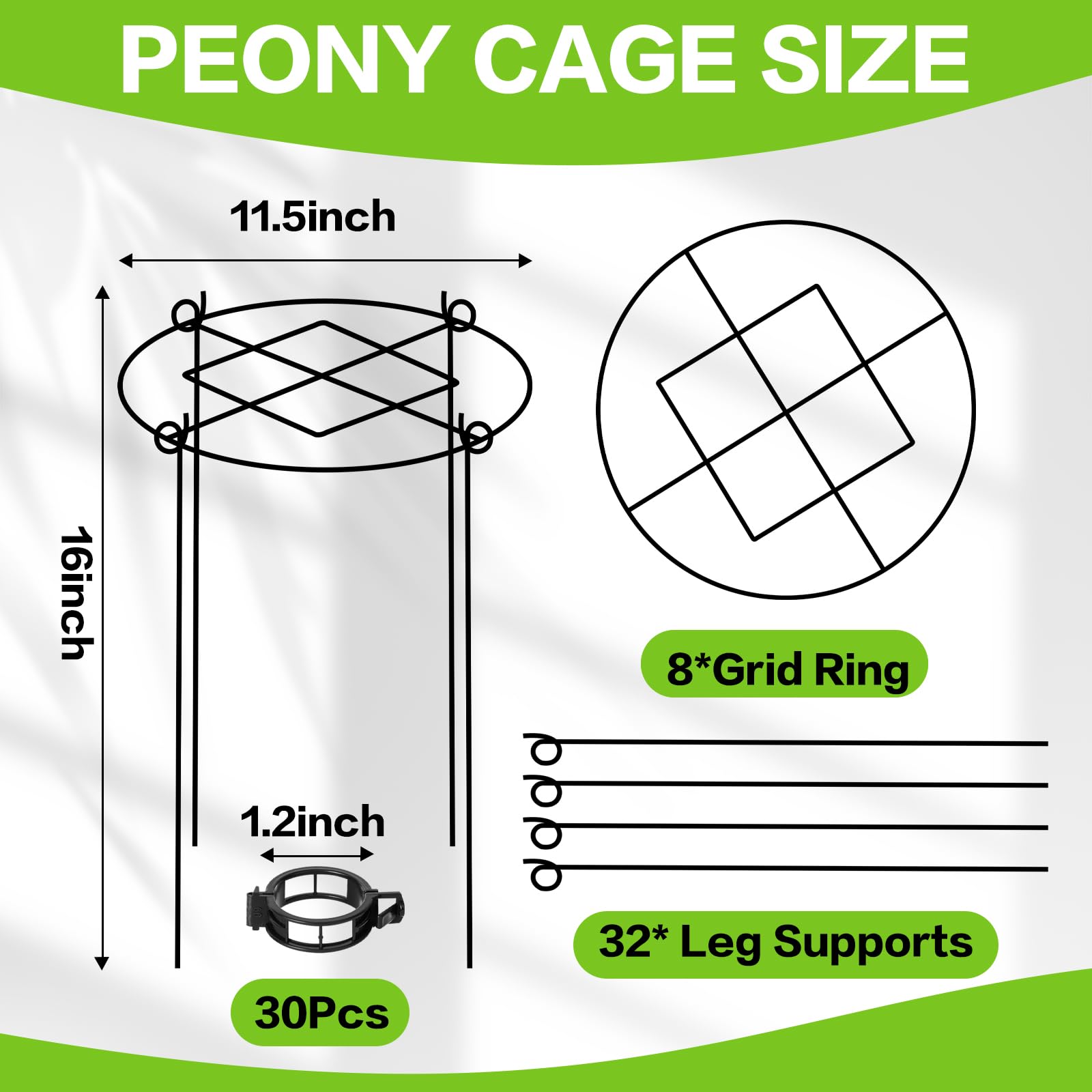 ALLTOOALL peony cage leg attachments enable quick setup and secure stabilization.