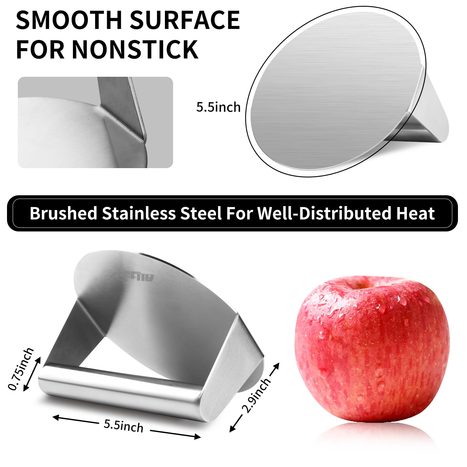 ALLTOP Smash Burger Press offers smokeless cooking compared to cast iron.