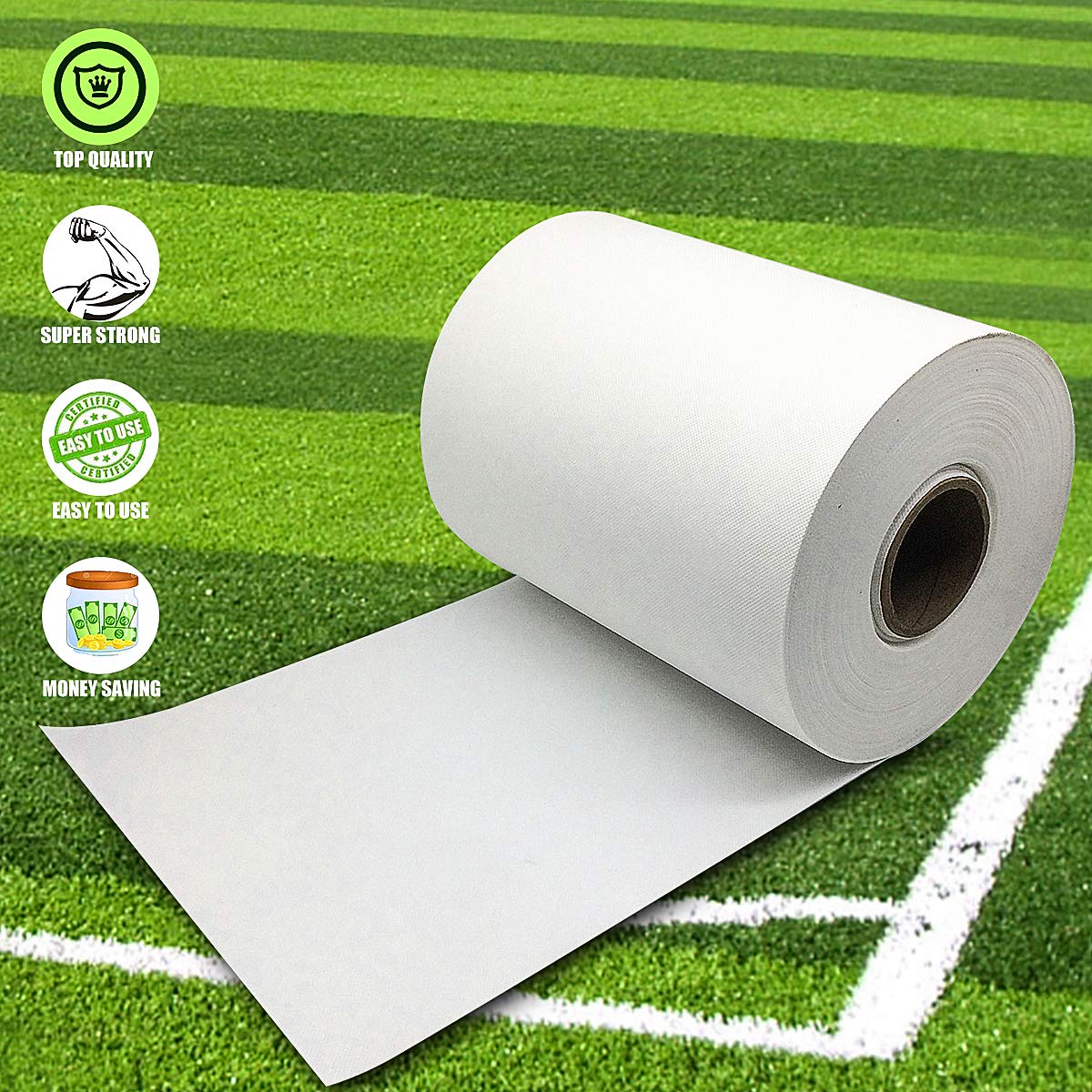 Focus on glue absorption capability of Alltop Turf seam tape with adhesive.