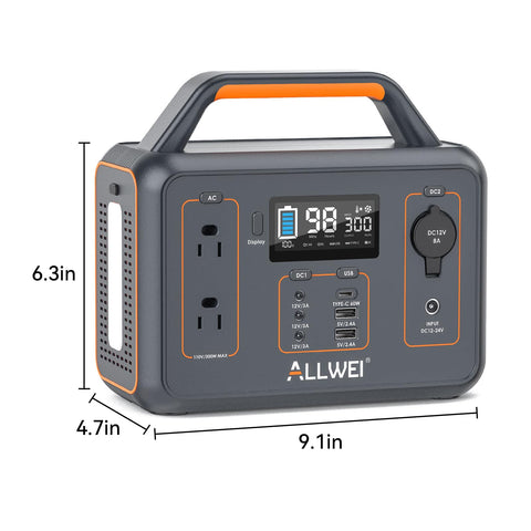 ALLWEI package includes power station and essential cables for quick setup.