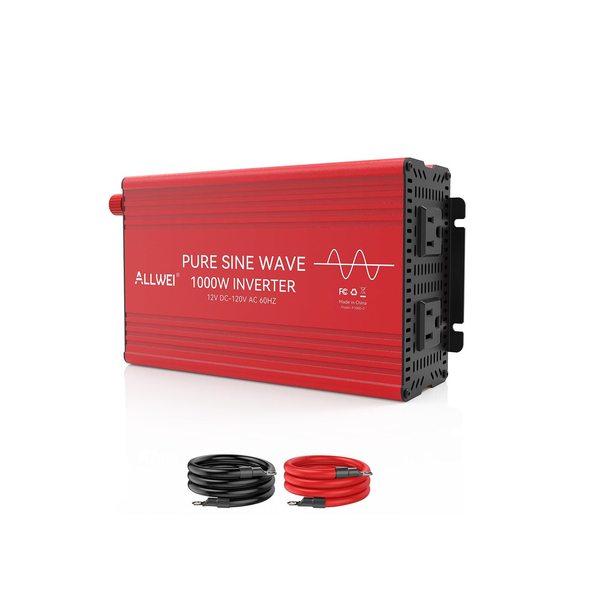 ALLWEI Pure Sine Wave Inverter front view powers devices smoothly on the road