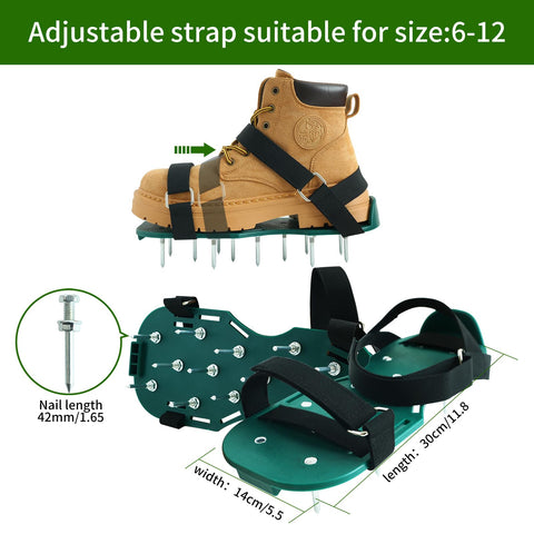 Alocre lawn aerator shoes during quick assembly with no tools.