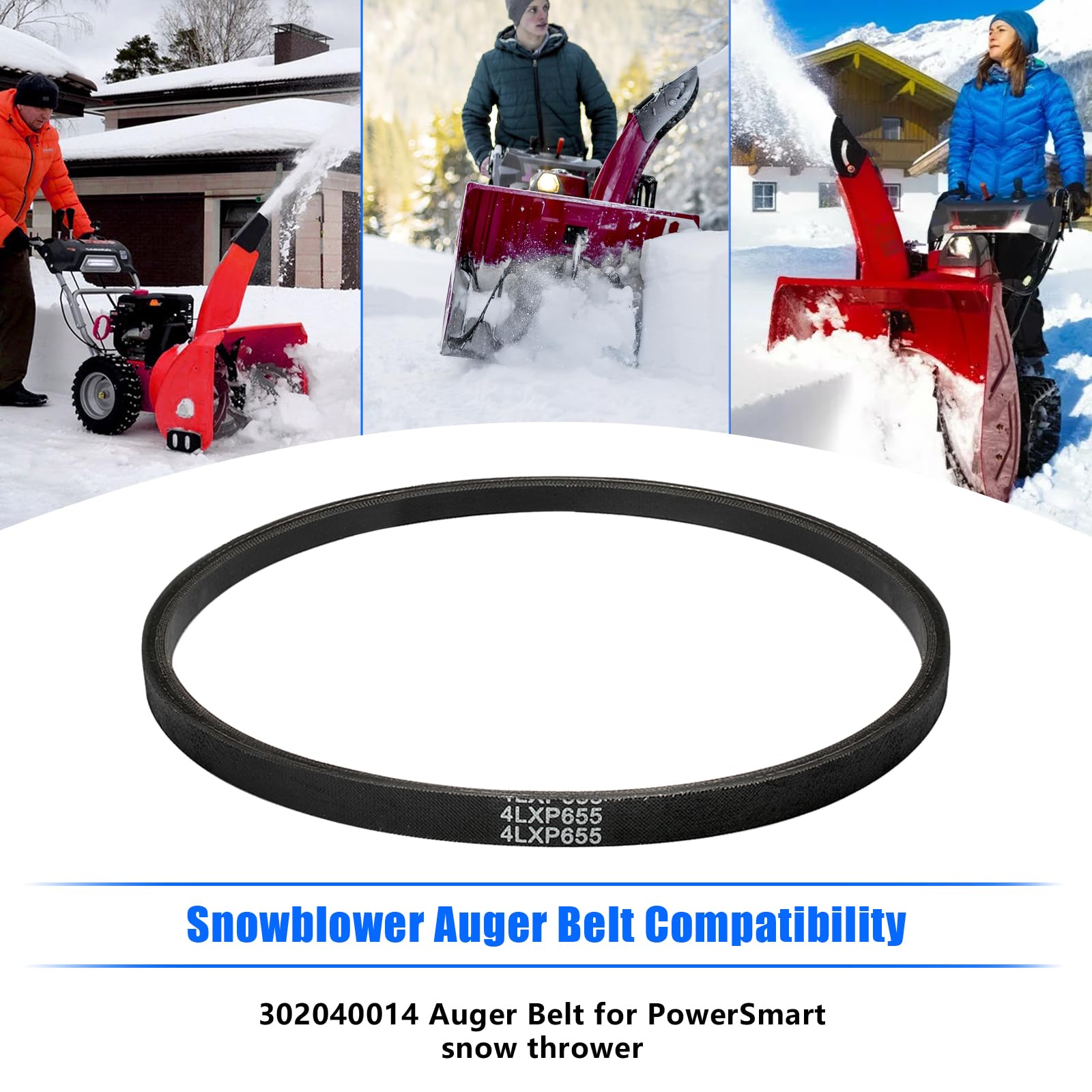 Alocs auger drive belt in action reduces slip and wear.