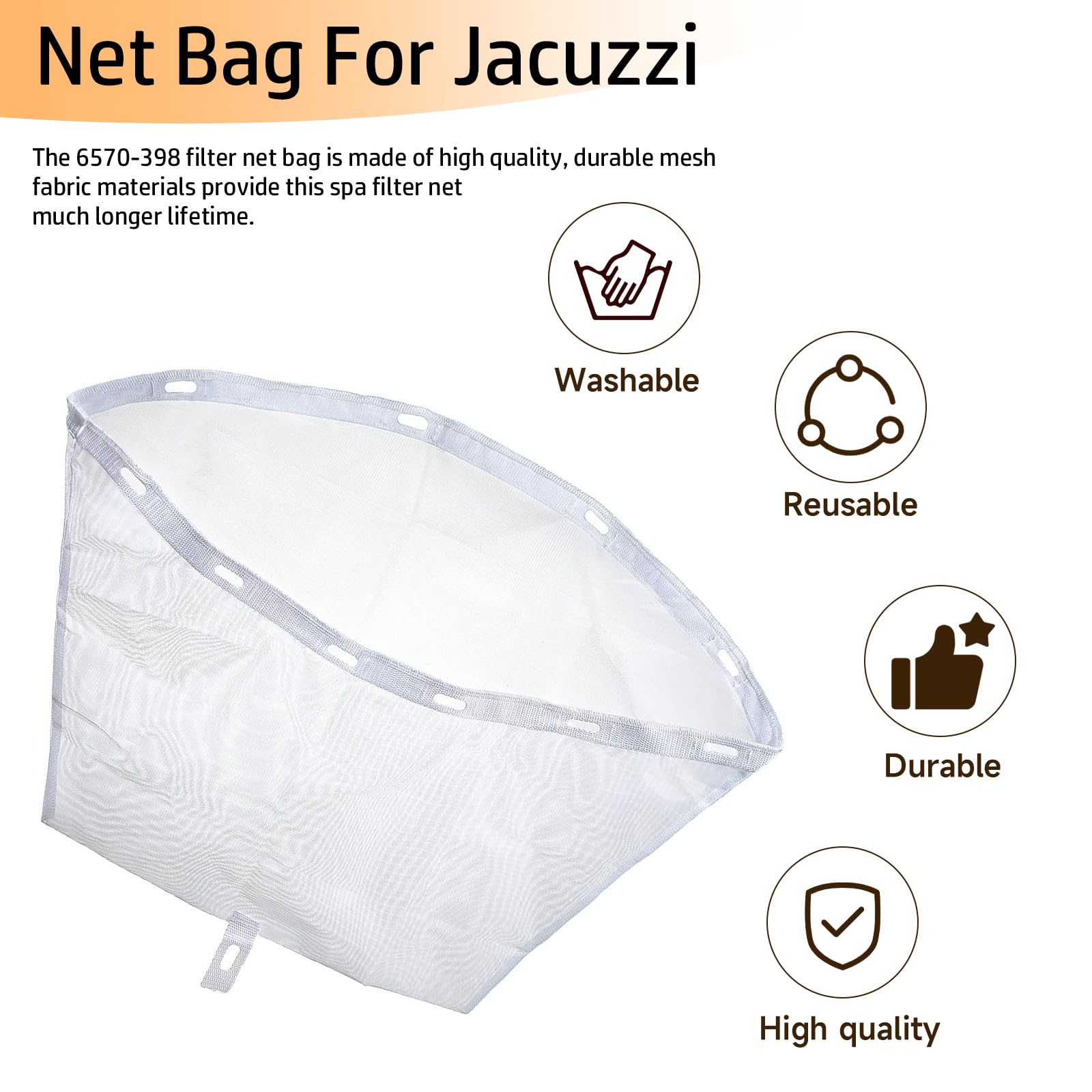 Alocs 6570-398 clip hole design enables secure Ja-cuzzi bag attachment