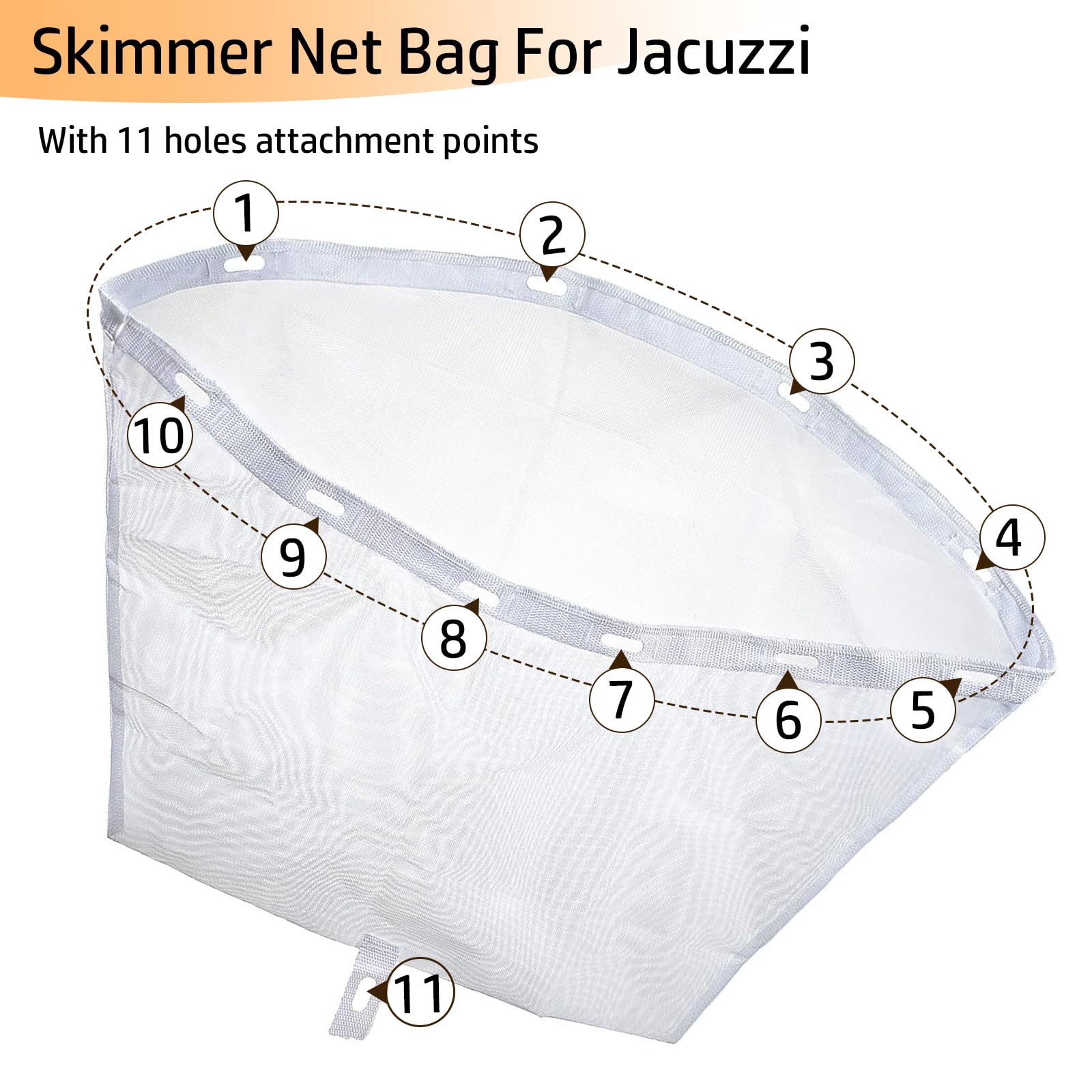 Alocs 6570-398 easy fit Ja-cuzzi skimmer bag for quick replacements